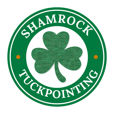 Shamrock Tuckpointing logo - circular badge with brick-textured shamrock, Chicago masonry specialists since 1981